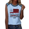 thumbnail image 6 of KDDYLITQ Womens 250 Anniversary Usa Tshirt 4th Of July American Flag Sleeveless Tanks July 4th 250th Birthday Summer Tees Usa Star Stripes Trendy Crew Neck Tops Sky Blue L, 6 of 7
