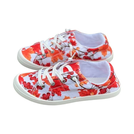 

Honeeladyy Sales Halloween Women s Flat Bottomed Low-cut Canvas Shoes One-foot Lazy Version Student Casual Flat Shoes