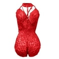 thumbnail image 4 of Lovskoo 2024 Women's One Piece Sleepwear Bodysuit Set Sleepwear Corset Mesh Underwire Sleepwear Underwear Set Bra and Panty Sets Red, 4 of 4