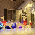 thumbnail image 4 of Nexwills 3Pcs Lighted Christmas Deer Set Outdoor Yard Stakes Decoration LED Lights,Gold, 4 of 8