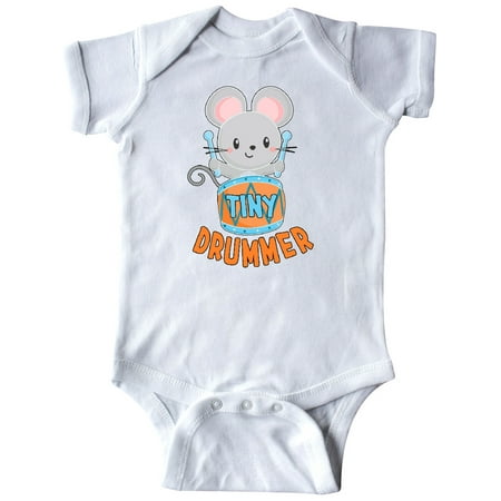 

Inktastic Tiny Drummer Cute Mouse with Orange Drum Gift Baby Boy or Baby Girl Bodysuit