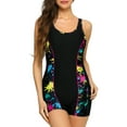 thumbnail image 1 of RELLECIGA Maillots de Bain une Pièce Athlétiques pour Femmes, Style Boyleg, Maillot de Sport, 1 of 8