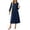 *Navy, variant on VBVC Women's Polka Dot Smocked Waist Midi Dress , Ladies' Long Sleeve Crew Neck A-Line Modest Dress , Casual Fall Flowy Swing Dresses For Women,Army Green,S-2XL