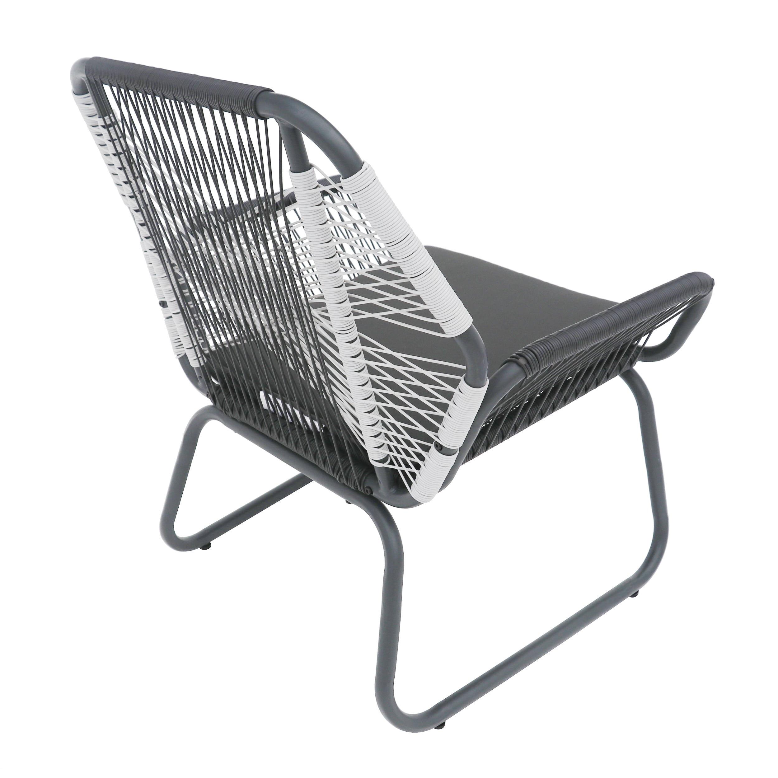 Outdoor Wicker Single Club Chair, Leisure Relax Seat for Patio Garden, Charcoal Gray
