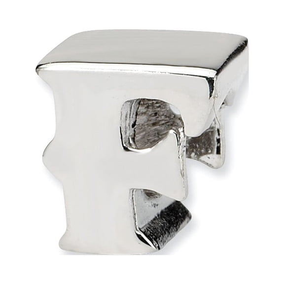 925 Sterling Silver Reflections Letter F Bead; for Adults and Teens; for Women and Men
