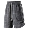 thumbnail image 4 of WIZUTIZ Men's Solid Color Casual Sports Elastic Waist Drawstring Pocket Shorts Polyester Relaxed Fit Lightweight Summer Athletic Bottoms for Outdoor Daily Wear, 4 of 5