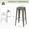thumbnail image 2 of VINEEGO 30 Inches Metal Bar Stools for Counter Height Indoor Modern Stackable Industrial Stools Set of 4 (Gun), 2 of 7