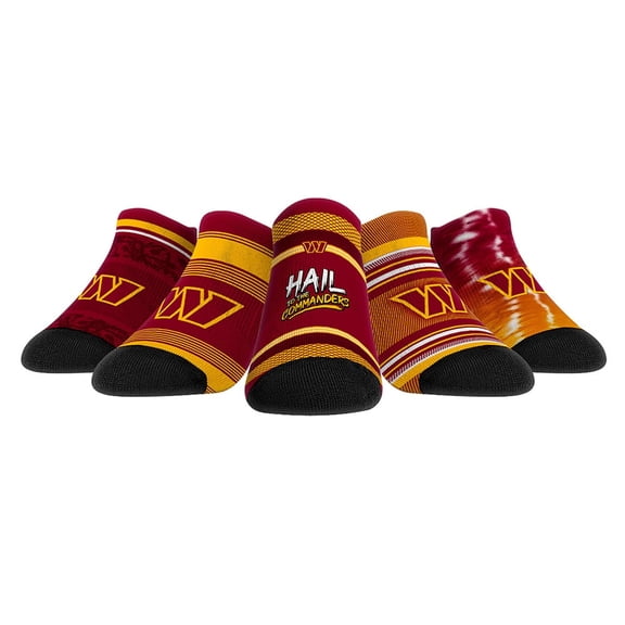 Youth Rock Em Socks Washington Commanders Super Fan Five-Pack Low-Cut Socks Set