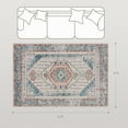 thumbnail image 3 of HOMCOM 4x6 Area Rug, Vintage Machine Washable Rug for Bedroom, Brown Blue, 3 of 8