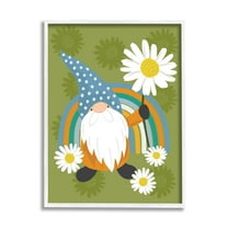 Stupell Industries Daisy Garden Gnome Blue Rainbow Floral Pattern, 11 x 14, Designed by Lisa Whitebutton