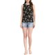 thumbnail image 2 of INSPIRE CHIC Women's Ruffle Chiffon Sleeveless Floral Top S Black, 2 of 6