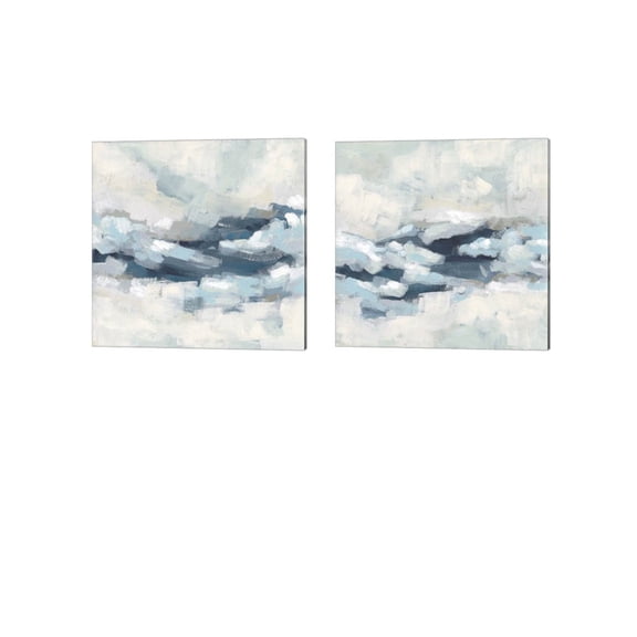 Great Art Now Wave Crest by June Erica Vess 2 Piece Canvas Art Set Each 14W x 14H
