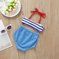 thumbnail image 3 of FRSASU 2Pcs Infant Kids Girls Swimwear Straps Swimsuit Bathing Bikini Set Outfits, 3 of 8