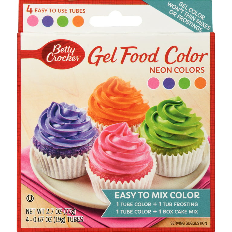 Betty Crocker Decorating Gel Food Color, Neon Colors, 2.7 Ounces ...