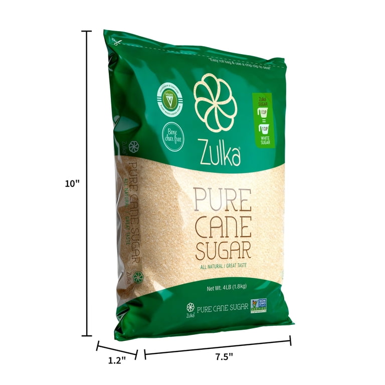 Zulka, Pure Cane Sugar, 4 lb, Contains No Allergens, Unrefined