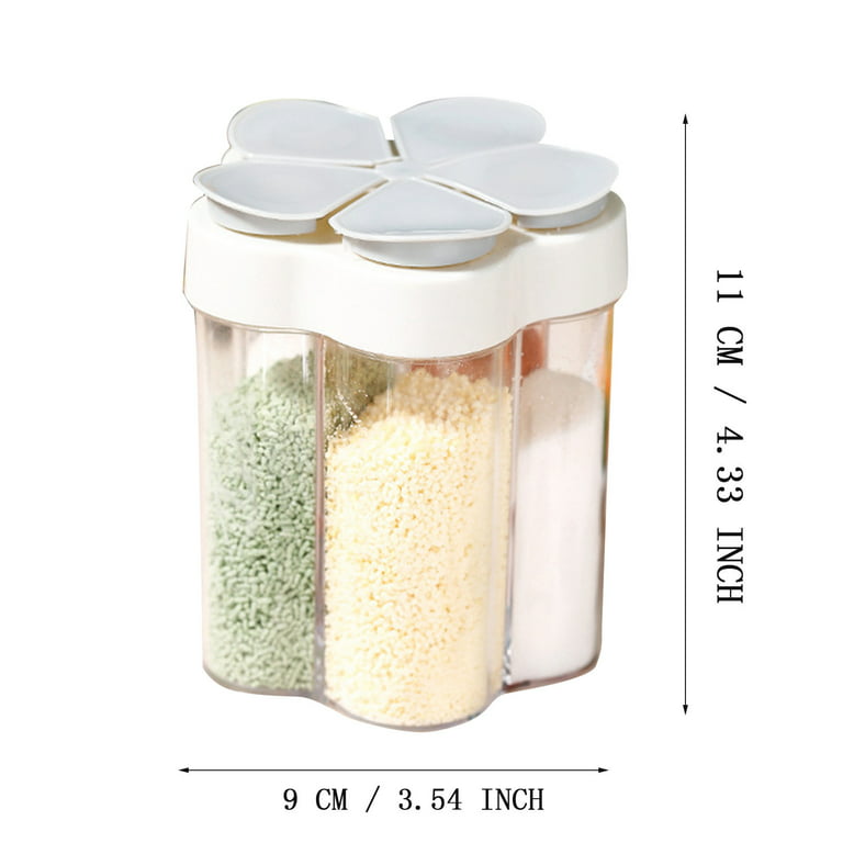 Spices Container with 5ml Glass with Child Proof Lids Five In One Seasoning  Bottle With Label Sealed Proof Flip Lid Seasoning Jar Kitchen Seasoning Jar  Barbecue Seasoning Outdoor Serving Bar 