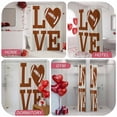 thumbnail image 6 of Love Rugby Shower Curtain, 72" x 72", Valentine's Day Abstract Brown Love Heart Heartbeat Rugby Waterproof Bathroom Curtain Washable Shower Curtain Set with 12 Hooks, 6 of 9