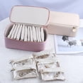 thumbnail image 4 of Familiarn Travel Jewelry Box with Small Pouches, Portable PU Leather Jewelry Organizer Box with 12 Small Pouches, Large Capacity Waterproof Familiarn Jewelry Case for Earring, Necklace, Rings (Beige), 4 of 8