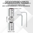 thumbnail image 2 of Conector de Varilla de Cortina de Esquina Uxcell, 2 Pcs Conector de Varilla de Cortina Ajustable para Varilla de 3/4", Plata, 2 of 7
