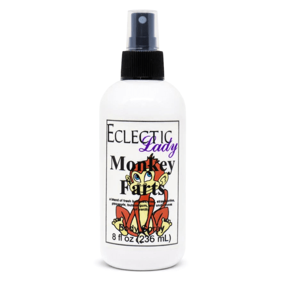 Monkey Farts Body Spray, Eclectic Lady, Hydrating Mist, Unisex, 16 oz
