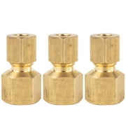 1/4" FNPT x 1/4" Compression Brass Female Pipe Fitting Connectors Ferrule 3 Pack