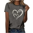 thumbnail image 7 of Neewe Women's T Shirts Short Sleeve Tees Heart Graphic Loose Summer Tops, 7 of 7