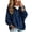 #0081-Navy, variant on Hoodies for Women Pullover Hooded Henley Button Long Sleeve Corduroy Texture Tops for Women Loose Fit Y2K Trendy Boho Womens Tops