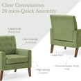 thumbnail image 6 of LUE BONA Linen Accent Chair 18.5" H, Button Tufted Armchair, Comfy Living Room Adult Chair with Arms for Bedroom,Avocado Green, 6 of 7