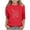 Red, variant on CYRBOKO T-shirts for Girls, Casual Breathable Crewneck 3/4 Sleeve Pullover Tops Red Size 10-12 T