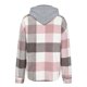 thumbnail image 3 of Gibobby Chaquetas de forro polar con cierre Chaqueta de mujer Moda Otoño Invierno Abrigos Sudadera con capucha Abrigo de lana Impresión a cuadros Blusa con capucha Tops (Rosa, S), 3 of 5