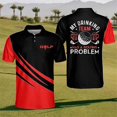 thumbnail image 1 of Golf Series Men's Button Polo Shirt Printed Short-sleeved T-shirt Top For Men, 1 of 3