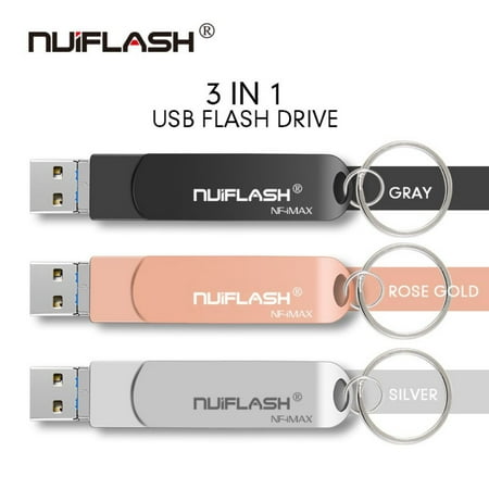 Fysho USB Flash Drive for iPhone USB C Flash Drive Pen Drive Memory Stick External Memory Storage OTG Flash Drive Compatible to iPhone,iPad,iPod,Mac,Android,Type-C and