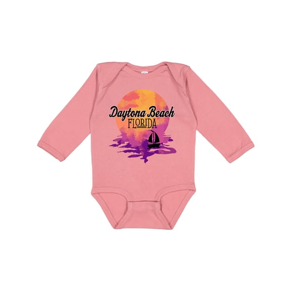 Inktastic Daytona Beach Florida Sunset Girls Long Sleeve Baby Bodysuit