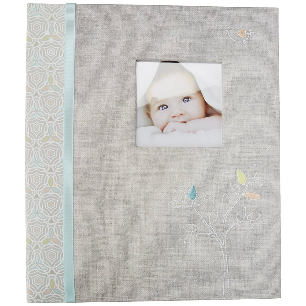 C.R. Gibson 5 Year Loose Leaf Baby Memory Book, Linen Tree