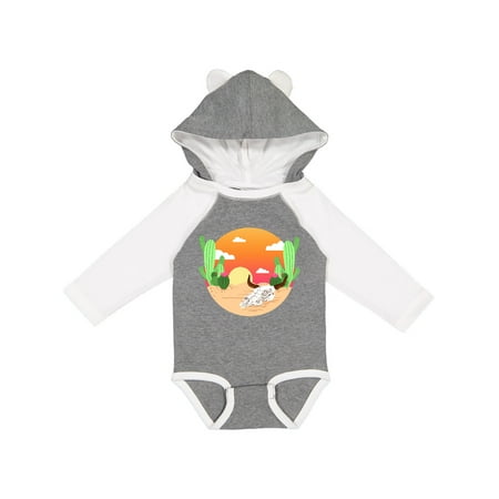 

Inktastic Sunset Desert Scene with Cow Skull and Cacti Gift Baby Boy or Baby Girl Long Sleeve Bodysuit
