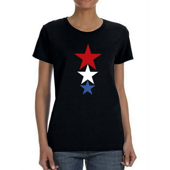 U.s.a. Color Stars  Women T-Shirt, Female Large