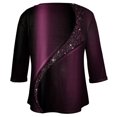 thumbnail image 4 of TQWQT Plus Size Going Out Tops for Women Dressy Casual 3/4 Sleeve Shirts Tie Dye Gradient Tunic V Neck Loose Fitting Tunics with Front Pocket Dark Purple 5XL, 4 of 5