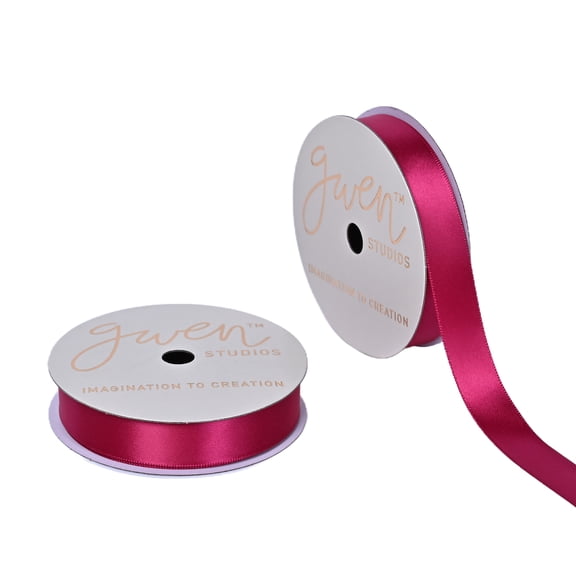 Gwen Studios 5/8" Raspberry Satin Ribbon, 6 Yards