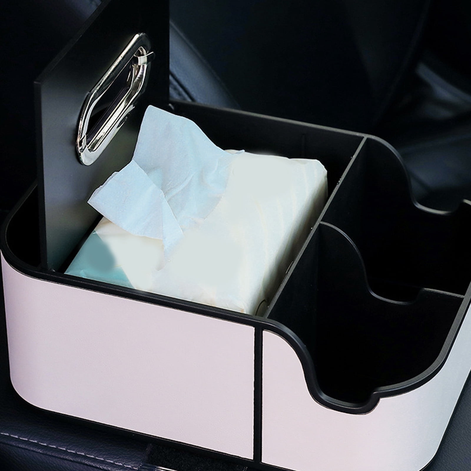 Center Console Leather Tray Car Seat Organizers Car Armrest Extra Storage Box Car Interior Storage Box with Phone Slot