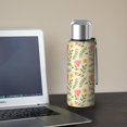 thumbnail image 5 of Floral 20oz Stainless Steel Thermal Bottle with Tea Filter and Cup Lid, Vacuum Insulated Coffee Mug with 316L Inner Liner, Leakproof Travel Thermos for Office,Thanksgiving,Christmas, Spring,Flower, 5 of 6