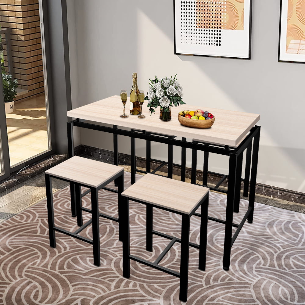 Metal Frame Bar Bistro Table Set, Bar Style Kitchen Table And Chairs