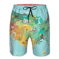 thumbnail image 3 of Goofa USA Tourist Map Printed Mens Swim Trunks Summer Quick Dry Short Beach Swimwear Bathing Suits-, 3 of 9