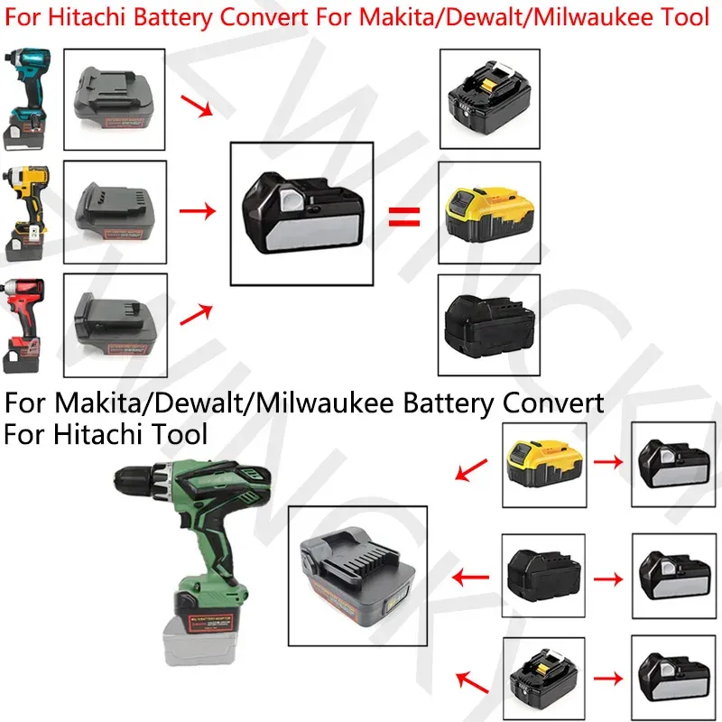 Adapter Converter For Hi*tachi/Hi*koki 18V Li-Ion Battery change to For De*walt 20V Lithium Electrical Power Tool