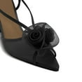 thumbnail image 3 of XYD Women Rose Mesh Slingback Pumps Peep Toe Thin High Heel Sandals Elegant Evening Dinner Prom Shoes Size 7 Black, 3 of 4