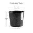 thumbnail image 2 of Ecopots Amsterdam Mini Durable Modern Round Recycled Based Composite Flower Pot Planter, Dark Grey, 5", 2 of 4