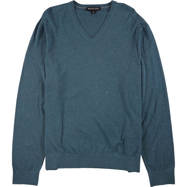 Michael Kors suéter de punto clásico para hombre, azul, grande