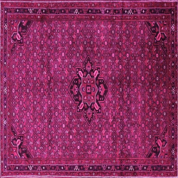 Ahgly Company Indoor Square Persian Pink Traditional Area Rugs, 7' Square
