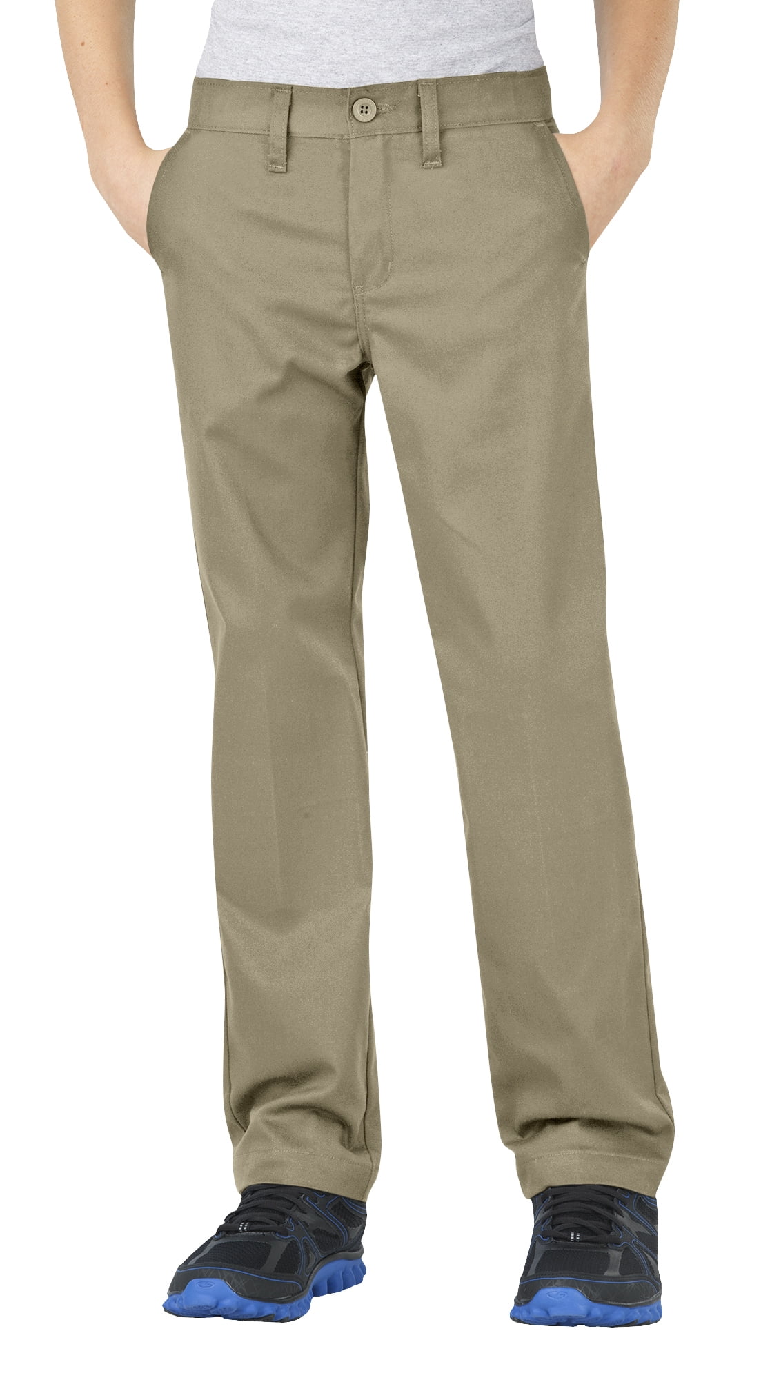 Boys' School Uniforms Slim Fit Flat Front Ultimate Khaki Pant - Walmart.com