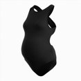 thumbnail image 5 of mgoYE Maternity One Piece Swimsuit Halter Crew Neck Pregnancy Bathing Suit for Women Wide Straps Criss Cross Back(Black2,XL), 5 of 8