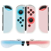 Angle View: Nintendo Switch Joy-Con Grip Gel Guards with Thumb Grips Caps - Protective Case Covers Anti-Slip Ergonomic Lightweight Design Joy Con Comfort Grip Controller Skin Accessories (1 Pair Neon White)